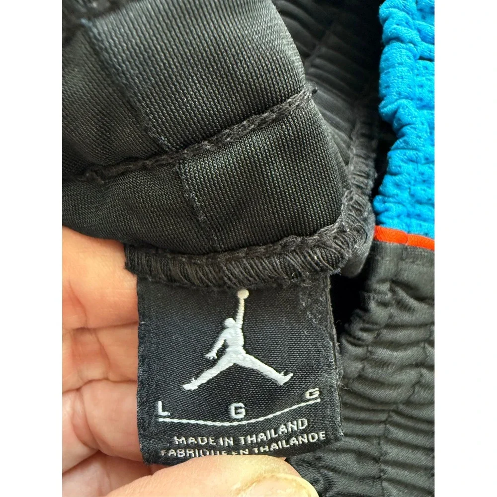 Air Jordan Basketball Shorts Men's Large Blue Black Orange Mesh Athletic  13